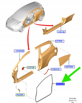 USZCZELKA DRZWI LEWYCH FORD FIESTA 2008- 17 OE 2038132 _ 8A61-B20725-AL3YYW