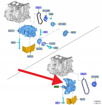 POMPA OLEJU 1.0 EB FORD PUMA FIESTA FOCUS 2018- OE 2231261 _ H6BG-6600-BA