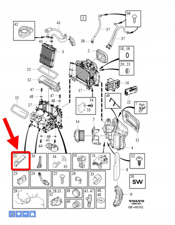 CZUJNIK TEMPERATURY KLIMATYZACJI VOLVO XC90 XC60 OEM/OE 31449158