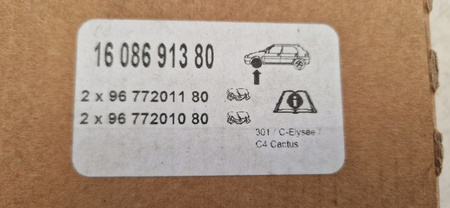 KLOCKI HAMULCOWE PRZEDNIE C-ELYSEE C4 CACTUS 301 OE 1608691380