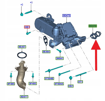 USZCZELKA ZAWORU EGR 2.0 TDCi FORD WIELE MODELI 1682010 _ 9M5Q-9D476-AA