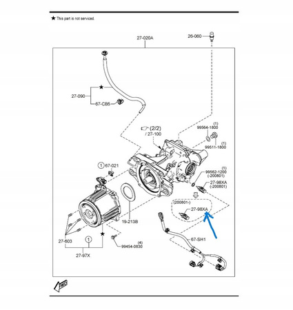 Czujnik blokady mechanizmu różnicowego - Mazda 3 6_MA012798X