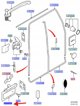 ZAWIAS DRZWI TYLNY PRAWY DÓŁ FORD TRANSIT 4870669 _ YC15-V429A15-AJ