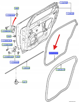 USZCZELNIE DRZWI PRAWE TYLNE MONDEO SEDAN 2007- 1534567 _ 7S71-A247A14-AF