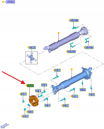 SPRZĘŻENIE WAŁU TYŁ 5.0 V8 MT82 FORD MUSTANG 17- OE 2114671 _ JR33-4684-BA