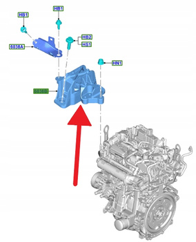 ŁAPA PODUSZKA SILNIKA PRZÓD 1.5L EB FORD KUGA 2020- 2375995 _ LX61-6F012-AC