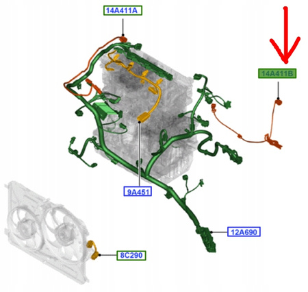 WIĄZKA PRZEWODÓW FORD KUGA Mk1 2008- 2.0 TDCi_1719944_AV4T-14B067-AA