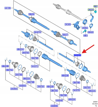 PÓŁOŚ LEWA PRZÓD FORD TRANSIT 2.0TDCI MK7 MK8 2560472 _ MK26-3A328-BA