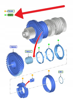 PIERŚCIEŃ SYNCHRONIZATORA 3 CZĘŚCIOWY MMT6 FORD 2513680 _ LK2R-7A789-CCA