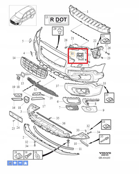 Lewy wspornik zderzaka przód XC70 OE 30698146