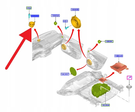 GŁOŚNIK CENTRALNY PRZÓD KUGA MACH-E FOCUS 2018- OE 2201081 _ JX7T-18808-DA