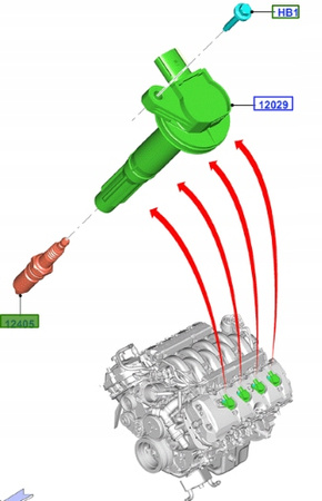 ŚWIECA ZAPŁONOWA 5.0L V8 FORD MUSTANG Mk6 2015- 1915767 _ BR3E-12405-EA