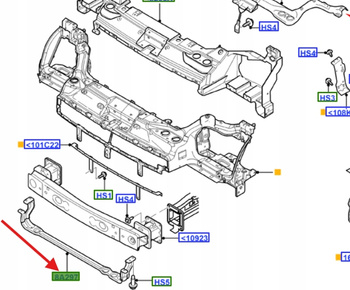 BELKA POD CHŁODNICĘ TRANSIT CONNECT Mk1 2002- 4572692 _ 2T14-8A297-AH