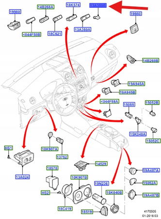 WYŁĄCZNIK AWARYJNYCH FORD CONNECT 2006- OE 1476542 _ 7T1T-13A350-AAD6AZ