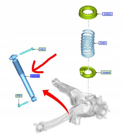 AMORTYZATOR TYLNY FORD FOCUS Mk3 2014-2018 OE 1866919 _  BV61-18080-LBA