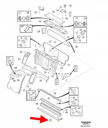 ROLETA BAGAŻNIKA VOLVO XC90 2016- OEM/OE 32239156