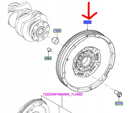 KOŁO ZAMACHOWE FORD TRANSIT Mk6 2006-2014 2.2 TDCi _1372531_6C11-6477-FA