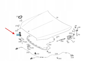 ODBOJNIK SPRĘŻYNA MASKI MERCEDES GLC W253 EQC W293 OE A2538800027