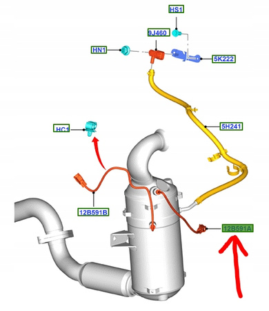 CZUJNIK TEMPERATURY SPALIN DPF FORD 1.5 1.6 TDCi_1418887_6M51-12B591-CA