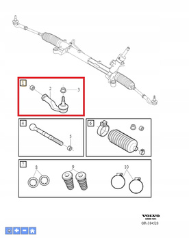 KOŃCÓWKA DRĄŻKA KIERO. VOLVO S40 II C70 II C30 V50