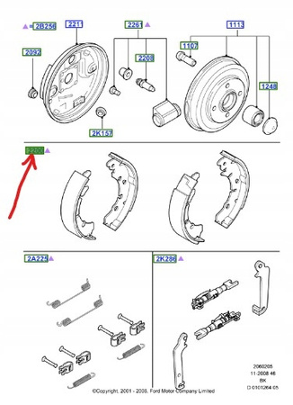 SZCZEKI HAMULCOWE TYŁ FORD FIRSTA FUSION KA PUMA _ 1236882 _ 2S6J-2200-BA