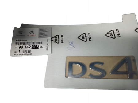 Emblemat DS4 OE CITROEN 98142905vd
