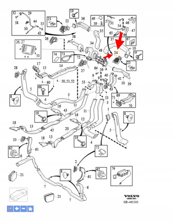 KRATKA NAWIEWU PRAWY PRZÓD DESKI VOLVO XC90 2016- OEM/OE 32219346