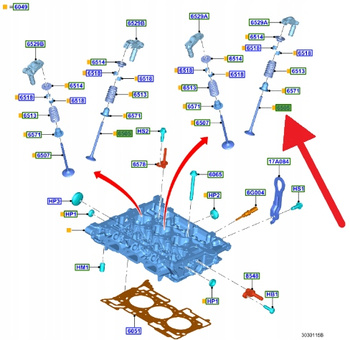 ZAWÓR WYDECHOWY 1.5 EB KUGA PUMA FIESTA FOCUS 18- 2251484 _ HX7G-6505-AA