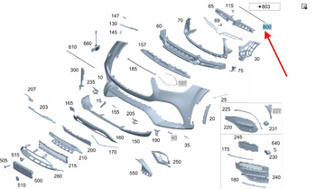 WIĄZKA PDC ZDERZAKA PRZÓD MERCEDES GLS W167 OE A1675405433