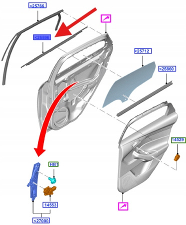 LISTWA PRZYSZYBOWA LEWY PRZÓD FORD FOCUS 2011- OE 1864246 _ BM51-A25605-AK