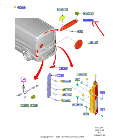 TRZECIA LAMPA STOPU TYŁ FORD TRANSIT Mk7 2014- 19-_2483338_BK31-13N408-AK