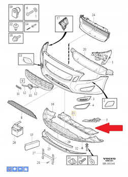 OSŁONA POD ZDERZAK PRZÓD VOLVO S60 V60 2011- OE 31386719