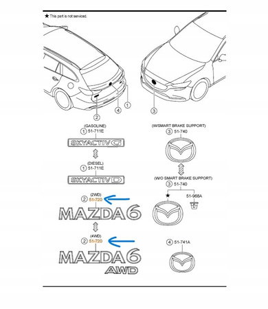 Emblemat tył - Mazda 6 GL Kombi_GCVK51721