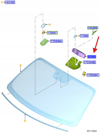 LUSTERKO WSTECZNE WEWNĘTRZNE FORD MUSTANG 17- 23- 2098932 _ JU5A-17E678-DA