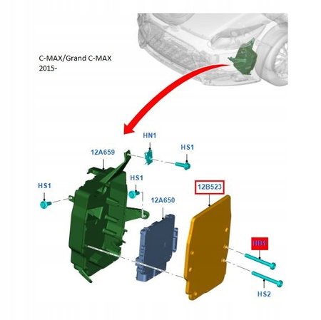 OSŁONA OBUDOWA KOMPUTERA FORD FOCUS TRANSIT KUGA C-MAX _ 1685732 _ AV61-12A532-AC