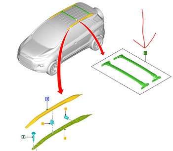 BAGAŻNIK DACHOWY FORD ECOSPORT 2013- 2017- 1876580 _ AMCN1J-550B08-AA