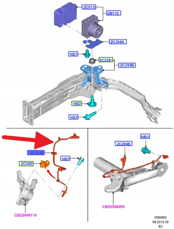 CZUJNIK ABS FORD B-MAX 2012- FIESTA 2008- OE 1771552 _ 8V51-2C204-BB