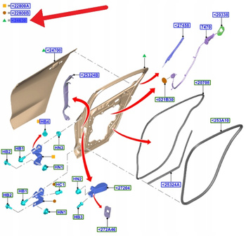 DRZWI LEWY TYŁ FORD FOCUS KOMBI 2018- OE2577523 _ PJX7B-N24631-AF
