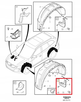Przednie chlapacze Volvo XC60