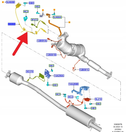 CZUJNIK NOX 2.0 ECOBLUE FORD CUSTOM TRANSIT 18- OE 2382101 _ JK21-5L248-AG