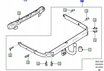 ZESTAW HAKA HOLOWNICZEGO FORD FOCUS Mk2 KOMBI _ 1724919 _ AM4M5J-N19D520-AA