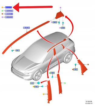 LISTWA PIONOWA DRZWI LEWA FORD KUGA 2020- 2427122 _ LJ6B-S20899-AA59B8