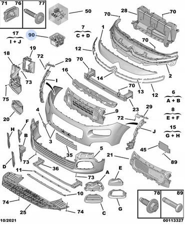 Elementy mocowania pasa przedniego Citroen OE 1684528480