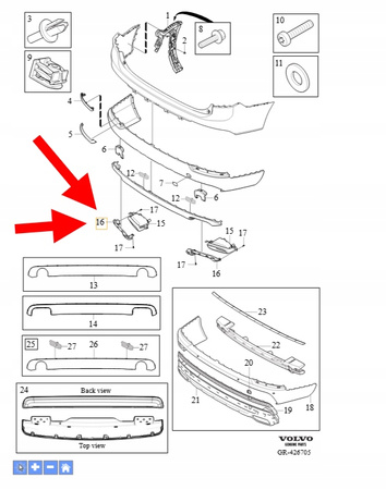 MOCOWANIE PRAWE KOŃCÓWKI WYDECHU VOLVO XC90 2016-2021 OEM/OE 31383838