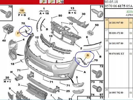 ŚLIZG MOCOWANIE CITROEN C4 PICASSO B78 PRZÓD OE 1610194780
