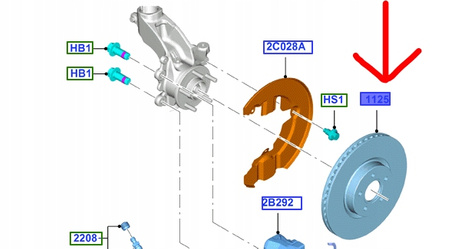 TARCZE HAMULCOWE PRZÓD 2szt FORD KUGA Mk2 2014-2019 TRANSIT CONNECT 2014-2018 _1829608_DV61-1125-FA