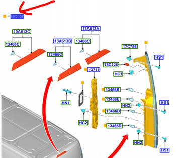 ŚWIATŁO TYLE LEWE FORD TRANSIT CUSTOM 2018-2023 2411271 _ BK21-13405-AJ