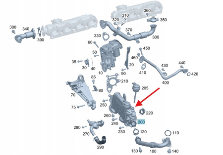 CHŁODNICA SPALIN EGR DIESEL M654 MERCEDES OE A6541409000