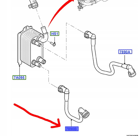 RURKA WĄŻ PRZEWÓD CHŁODNICY OLEJU 6 POWERSHIFT_1754087_9G91-7890-FA