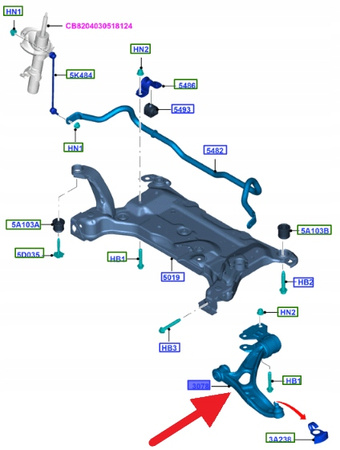 WAHACZ PRAWY PRZEDNI FORD FOCUS Mk3 2011- OE 2172992 _ F1F1-3A423-AAB